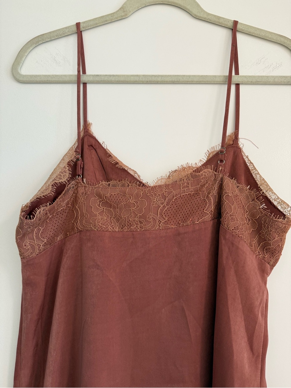 STORIA Dusty Rose Lace Satin Slip Mini Dress M - Picture 3 of 5
